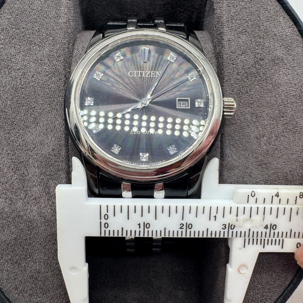 Citizen Eco-Drive Black Dial Diamond Marker Two Tone Steel Watch E111-R020728